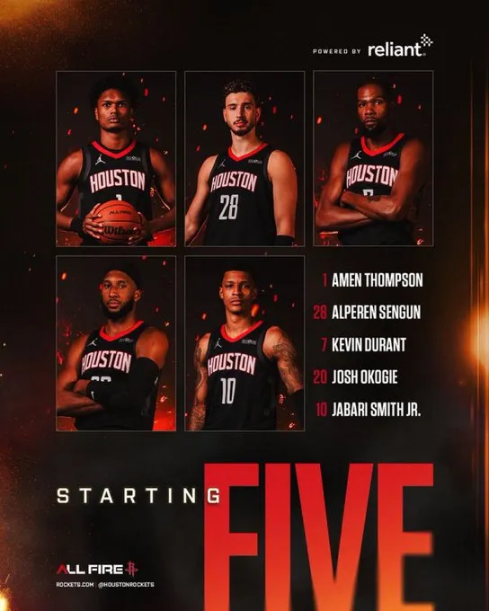 GA黄金甲平台-火箭首发：阿门、奥科吉、杜兰特、小贾巴里、申京